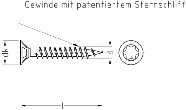 Holzbauschraube 3,0x16 mm, blau verzinkt, Vollgewinde, TX 10