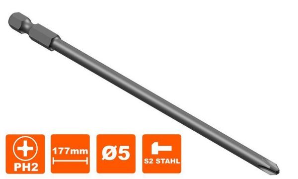 Bit 177 mm Torx Tx-20 Antrieb, Ø5 mm